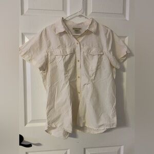 T37a- EXOFFICIO Cream Mesh Lined Outdoor Active  Button Up Shirt
